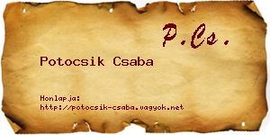 Potocsik Csaba névjegykártya